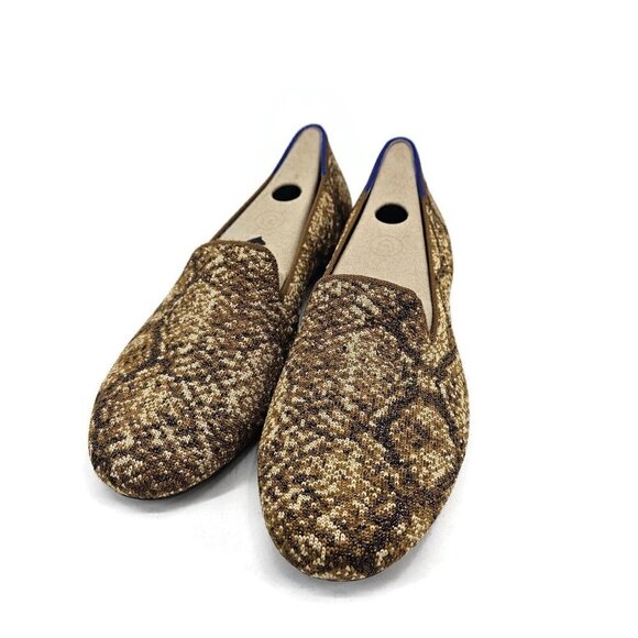 New Rothy's Bronze Python Loafer Womens 9.5 Flats Metallic Snake Print Rothys - Picture 3 of 9